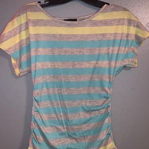 Yellow and blue blouse